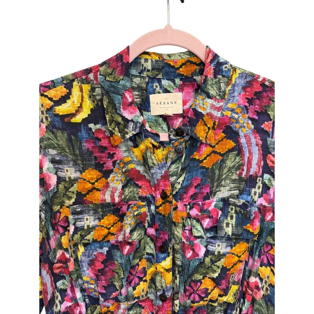 Sezane Laurette Dress Floral Multicolor Print Parisian Feminine Size 38 Medium - Picture 7 of 16